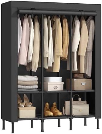 fabric covered metal shelves|SONGMICS Wardrobe Closet, 83.5 Inch Large Capacity Portable .